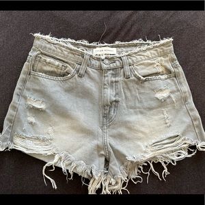Distressed, Grey, high rise shorts